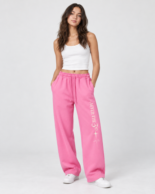 After the 3rd relaxed sweatpants in pink on model