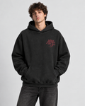 After the 3rd washed charcoal oversized hoodie on model
